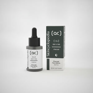 Charcoal Face Serum 5% AHA PHA Exfoliating Mild Peel for Blemishes Pores Dull Sk